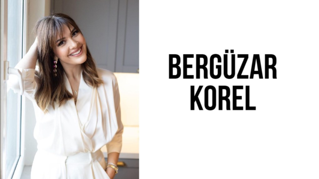 Bergüzar Korel în rol de moderator de&nbsp;televiziune